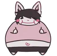 a drawing of a person wearing a pink shirt