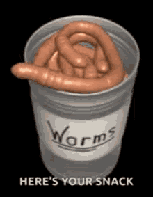 Can Of Worms Heres Your Snack GIF - Can Of Worms Heres Your Snack Worms GIFs