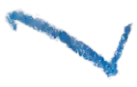 a blue arrow on a white background that looks like a smoke trail