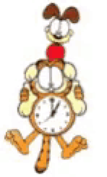 Garfield And Odi Time GIF - Garfield And Odi Time Clock GIFs
