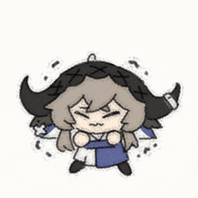 a cartoon drawing of a person with horns and a beard .