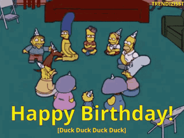 Happy Birthday Simpsons GIF - Happy Birthday Simpsons Duck