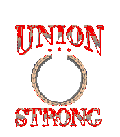 a poster that says union strong with a fist in the middle