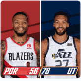 Portland Trail Blazers (56) Vs. Utah Jazz (78) Third-fourth Period Break GIF - Nba Basketball Nba 2021 GIFs