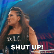 Shut Up Malia Hosaka GIF - Shut Up Malia Hosaka Wow Women Of Wrestling GIFs