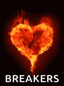 burning heart fire flames love