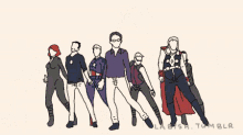 a drawing of a group of people with the words labish tumblr written on the bottom