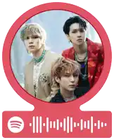 a spotify sticker with a picture of a group of young men
