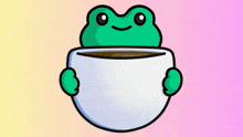 Froggyverse Frog Cute Adorable Frogs Forg Frogs Froggy Friends Gm Good Morning Coffee Calm Down GIF