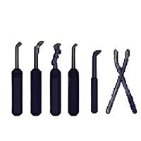 a pixel art drawing of a set of tools with the letter x in the middle
