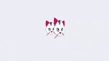 a white cat with pink ears and the word pisilinux on the bottom
