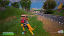 a person in a santa hat is running in a game