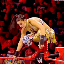 Bayley Diving Elbow Drop GIF - Bayley Diving Elbow Drop Ruby Riott GIFs