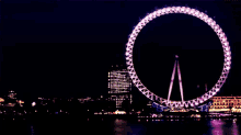 английский вид лондон колесо темза ночь GIF