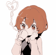 Coffee Kaneki  Chibi Anime Drinking Coffee PngKaneki Transparent  free  transparent png images  pngaaacom
