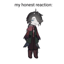 a picture of a person with a scarf around their neck and the words my honest reaction .