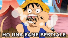 Abbuffarsi Abbuffata Fame Mangiare Troppo Pancia Grasso Cibo One Piece GIF - Blowout Overeating Hungry GIFs