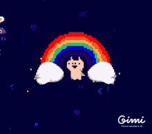 Flying Pig Rainbow GIF - Flying Pig Rainbow Pixel Art GIFs