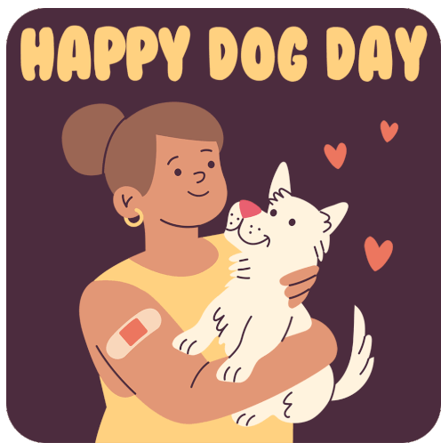 Dog Day Happy Dog Day Sticker - Dog Day Happy Dog Day Get Vaccinated For Them Stickers