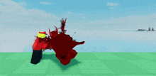 a video game character is being attacked by a demon
