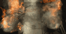 a group of pots and pans are cooking on a stove top