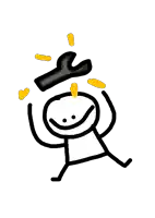 a drawing of a stick figure with a cowboy hat on his head