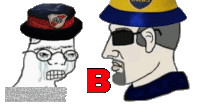 a cartoon of a man wearing a cabj hat