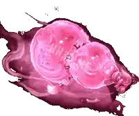 a computer generated image of a pink bubble with the word bubbles on it