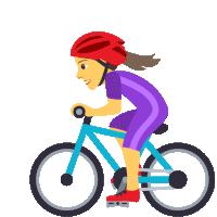 Woman Biking Joypixels Sticker - Woman Biking Joypixels Woman Stickers