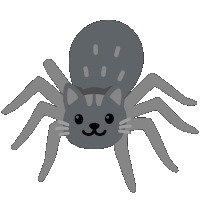 a spider with a cat 's face on it 's back