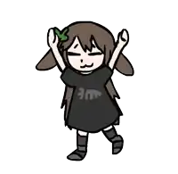 a drawing of a girl wearing a black shirt that says 3m on it