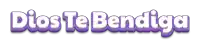 the word dios is written in purple and white