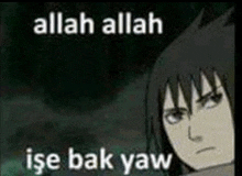 a picture of a cartoon character with the words allah allah ise bak yaw on it .