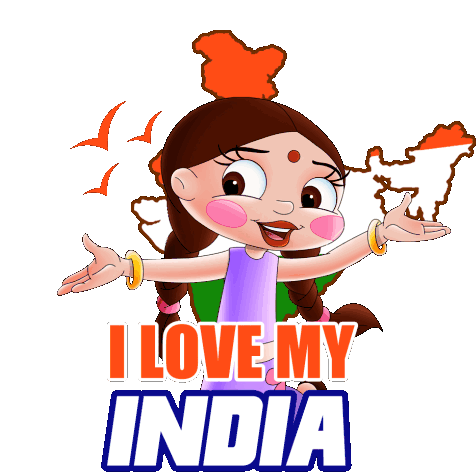 I Love My India Chutki Sticker - I Love My India Chutki Chhota Bheem -  Discover & Share GIFs