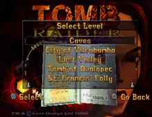Tomb Raider 1996 Level Select GIF