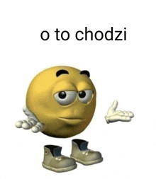 a yellow smiley face with the words o to chodzi written on it