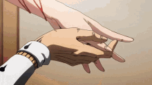 a cartoon drawing of two people holding hands