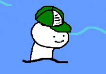 a cartoon character with a green hat and sunglasses on