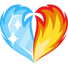ice and fire heart heart joypixels elements ice