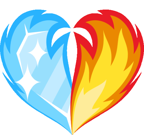 Ice And Fire Heart Heart Sticker - Ice And Fire Heart Heart Joypixels Stickers