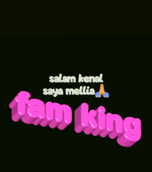 a red background with the words salam kenal saya mellia fam king on it