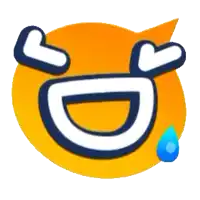 a cartoon face with tears coming out of its eyes