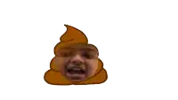 a cartoon drawing of a person 's face in the shape of a pile of poop
