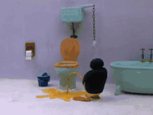 Pingu Pee GIF - Pingu Pee Toilet GIFs