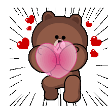 Cony And Brown Heart Sticker - Cony And Brown Heart Love Stickers