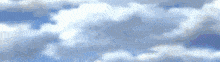 a painting of a blue sky with clouds in it