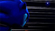 a sonic the hedgehog with red eyes and a blue background