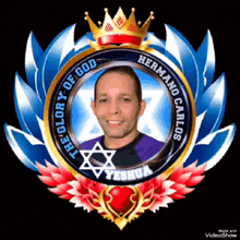 a picture of a man with the words hermano carlos yeshua
