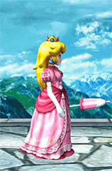 Super Smash Bros Brawl Princess Peach GIF - Super Smash Bros Brawl Princess Peach Umbrella GIFs