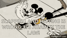 slap mickey goofy against the law slapping and hitting is wrong